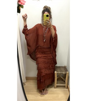 coon junto seda falda y top