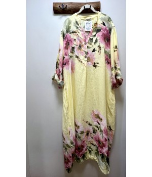 maxidress lino floral