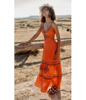 CANCUN ORANGE CUT DRESS...