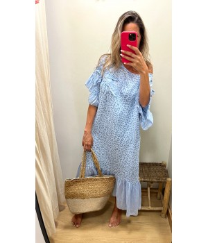 vestido lino animal print...